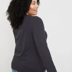 SAMOON Dames Longsleeve Navy Gemustert-48 -Pantalonix Verkoopwinkel 947x1200 1