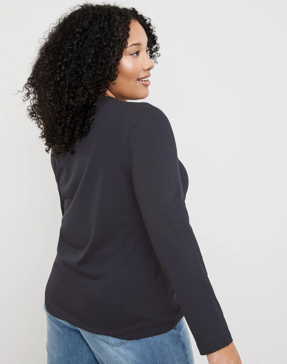 SAMOON Dames Longsleeve Navy Gemustert-52 4 SAMOON Dames Longsleeve Navy Gemustert-52 - Afbeelding 2