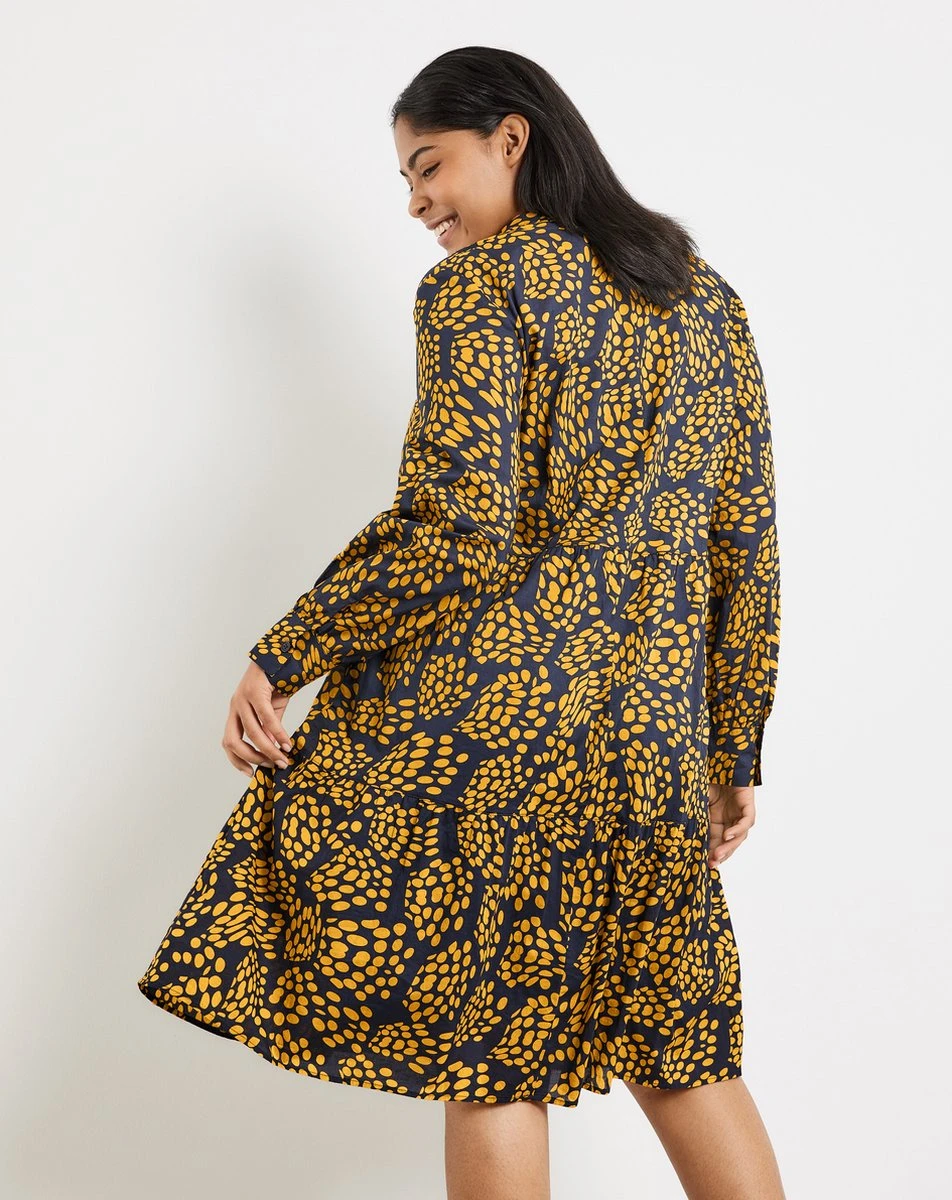 SAMOON Dames Jurk Met A-lijn Mood Blue Gemustert-46 6 SAMOON Dames Jurk Met A-lijn Mood Blue Gemustert-46 - Afbeelding 4