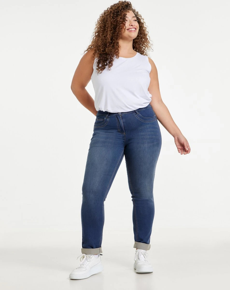 SAMOON Dames 5-pocket Jeans In 7/8 Lengte Betty Jeans Dunkelblau Denim-48 8 SAMOON Dames 5-pocket Jeans In 7/8 Lengte Betty Jeans Dunkelblau Denim-48 - Afbeelding 6