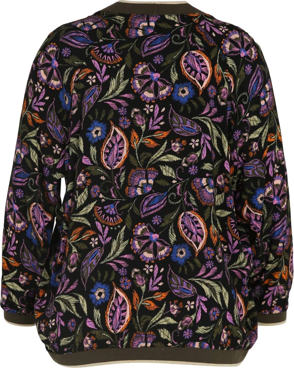 Paprika Korte, Gebloemde Bomberjack Met Lurex 7 Paprika Korte, Gebloemde Bomberjack Met Lurex - Afbeelding 5