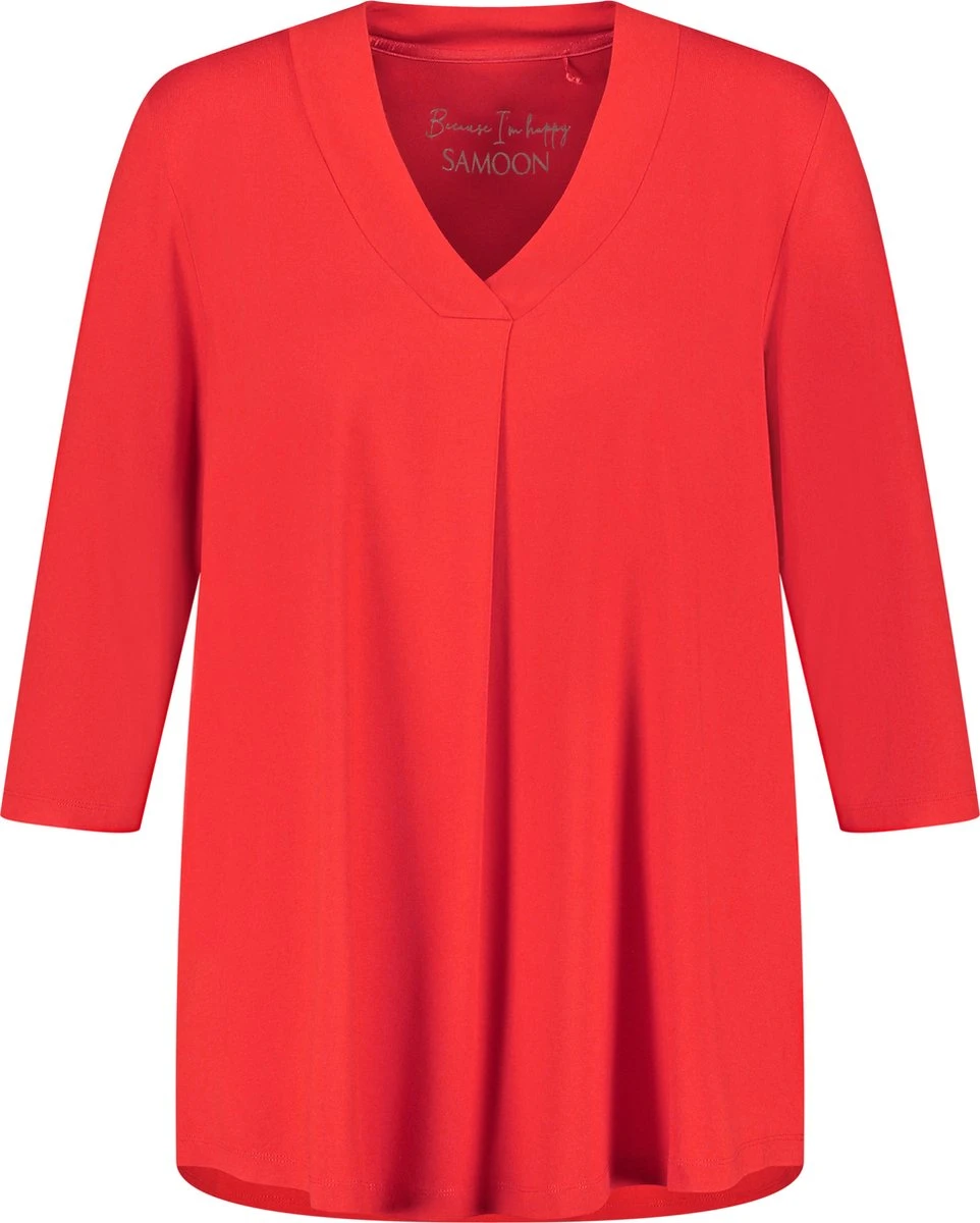 SAMOON Dames Shirt Met 3/4-mouwen Power Red-42 8 SAMOON Dames Shirt Met 3/4-mouwen Power Red-42 - Afbeelding 6