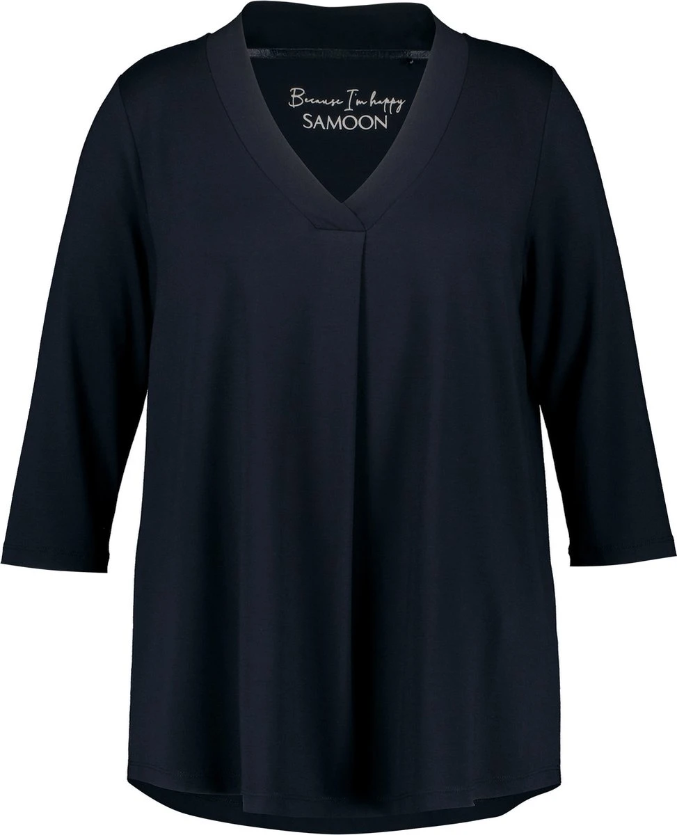 SAMOON Dames Shirt Met 3/4-mouwen Navy-48 5 SAMOON Dames Shirt Met 3/4-mouwen Navy-48 - Afbeelding 3