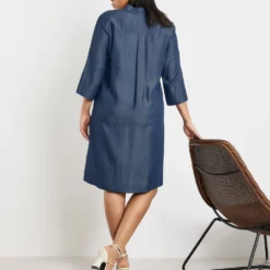 SAMOON Dames Blousejurk Dark Blue Denim-46 -Pantalonix Verkoopwinkel 975x1200 6